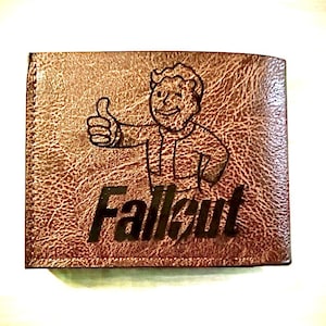 Fallout gravierte Ledergeldbörse für Familie und Freunde