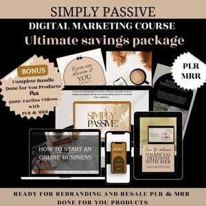 Simply Passive Digital Marketing Course Master Resell Rights, Master Resell Rights course, Faceless Marketing Course, Melanin Faceless Video