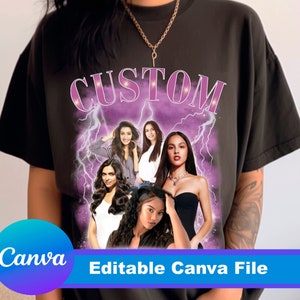 Editable Bootleg Design Canva Template: Custom Rap Tee (Digital Download)