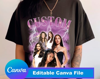 Editable Bootleg Design Canva Template: Custom Rap Tee (Digital Download)