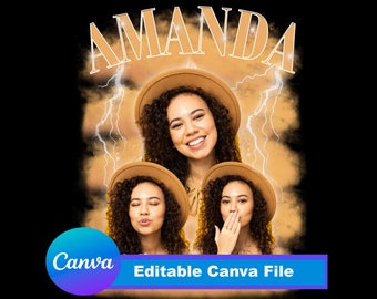 Custom Bootleg Rap Canva Template: Drag & Drop Photos (Digital Download)