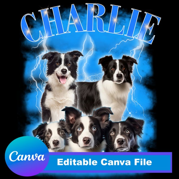 Custom Pet Photos Canva Template, Customize Dog Photos Canva File, Change Color Pet Canva, DRAG and Drop Your Pet Images, Custom Dog Desing