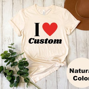 I Love Custom Shirt, Personalized Boyfriend Gift, Couple Match T-shirts, Custom Name Heart Tee, I Love My Girlfriend Personalized Shirt