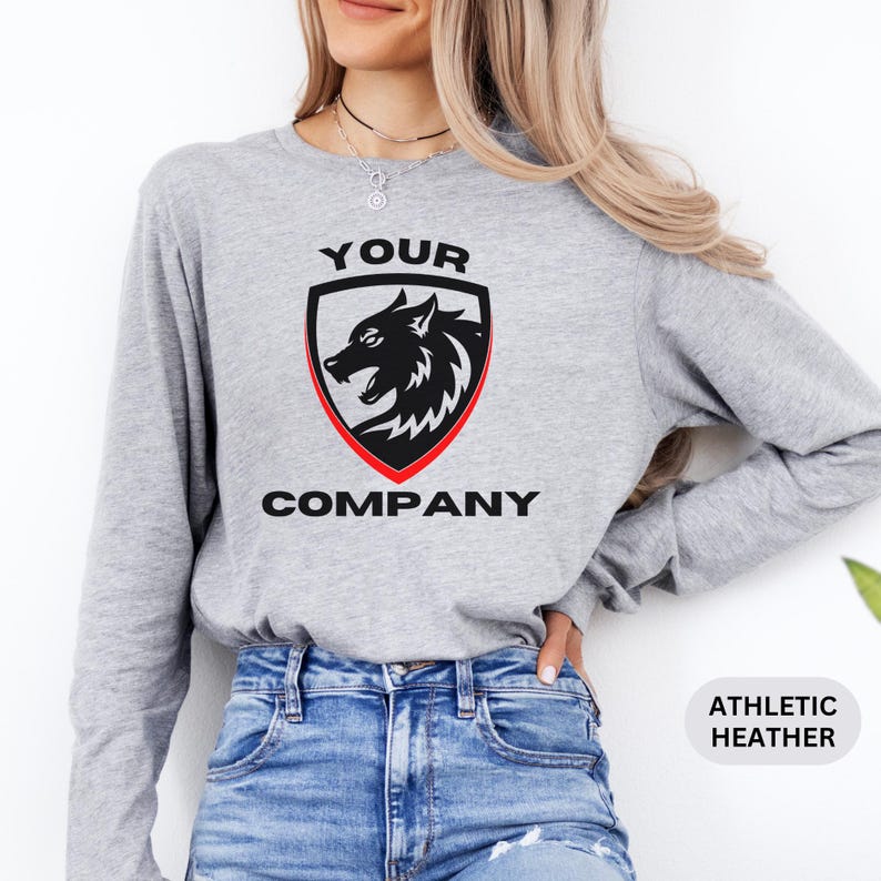 Custom Company Long Sleeve Shirt, Design Your Logo Tee, Personalized ...