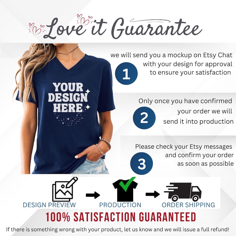 Business Logo V-Neck Shirt, Custom Text Company Tees, Your Slogan T-shirt zdjęcie 7