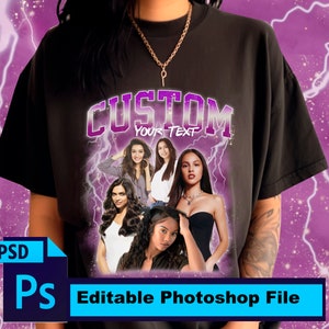 Custom Bootleg PSD Template, Customize bootleg idea, Change Color Bootleg Rap PNG, DRAG and Drop Your Photos 90s Vintage Custom Desing