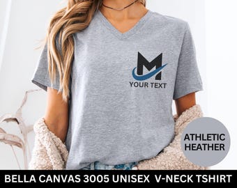 Custom Logo V-Neck Shirt: Brand Team Apparel
