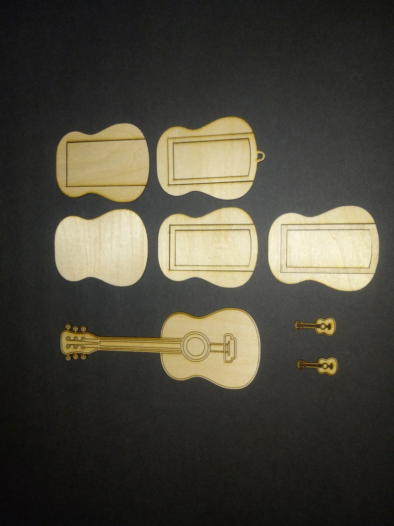 DXF File for Laser Cutting and Engraving Guitar Earrings With Guitar