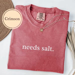 Cooking Shirt, Comfort Colors® Needs Salt, Baking Gifts, Funny Baker Tshirt, Food T Shirt, Gift For Chef afbeelding 6