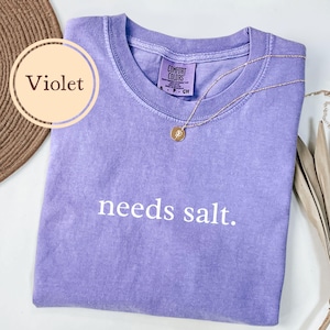 Cooking Shirt, Comfort Colors® Needs Salt, Baking Gifts, Funny Baker Tshirt, Food T Shirt, Gift For Chef afbeelding 8