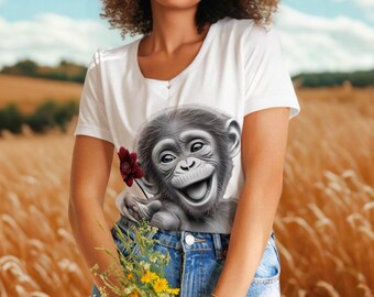 Joyful Chimp T-Shirt – Spread Happiness with Playful Style