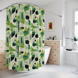 Retro Abstract Shower Curtain, Cute Shower Curtain, Retro Shower Curtain, Abstract Shower Curtain, Artsy Shower Curtain