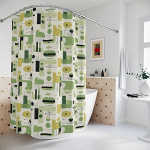 Retro Abstract Shower Curtain, Cute Shower Curtain, Retro Shower Curtain, Abstract Shower Curtain, Artsy Shower Curtain