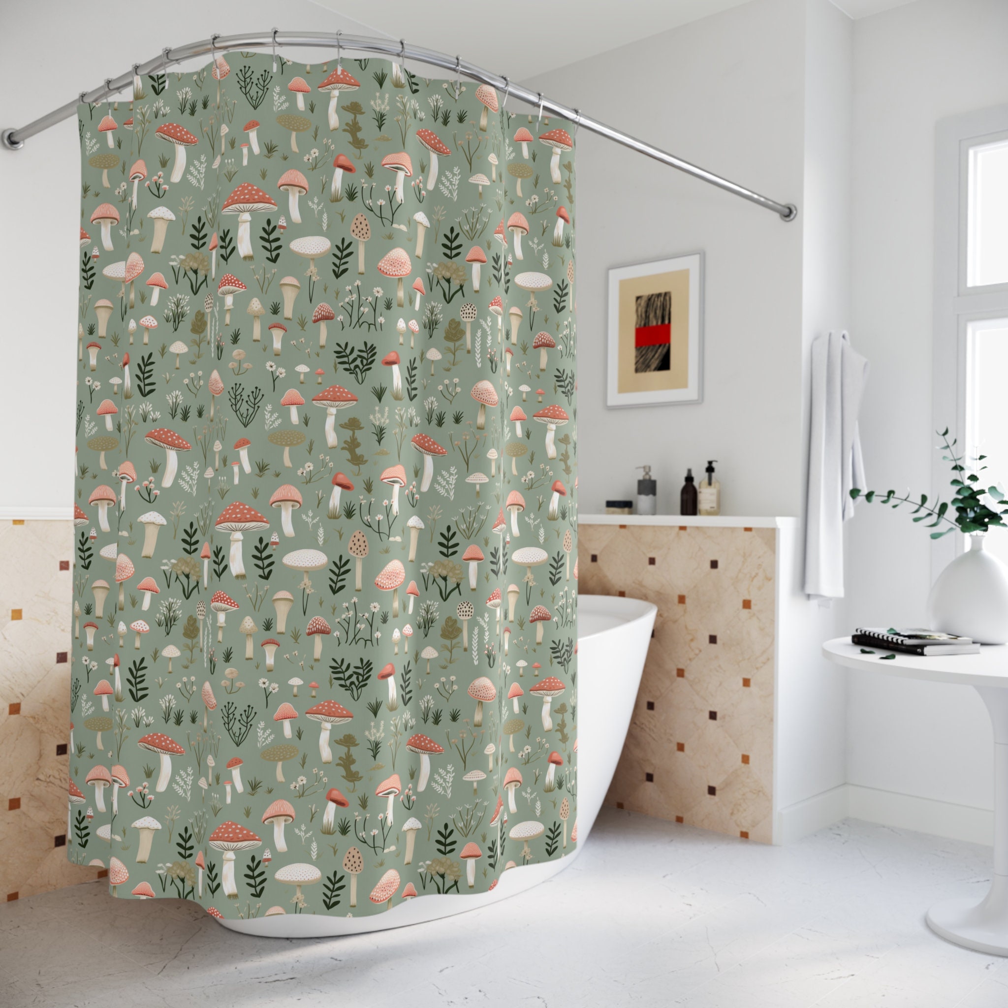 Mushroom Shower Curtain - Etsy