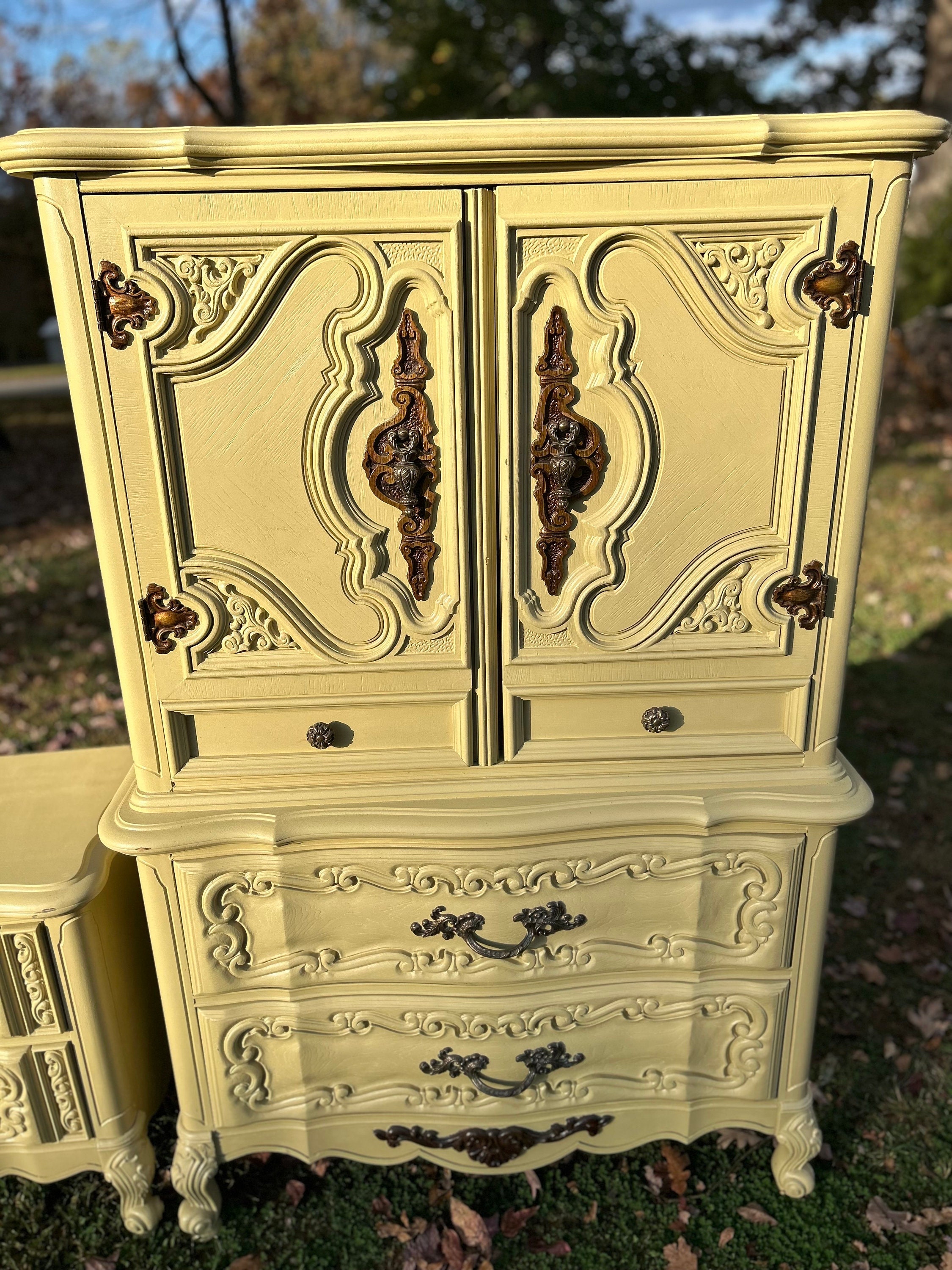 Available Choose Your Color French Provincial Tallboy Chest of Drawers and Nightstand Dresser Etsy