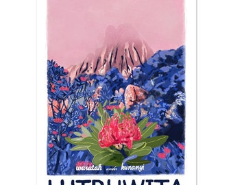 waratah under kunanyi - lutruwita / Tasmania - art print