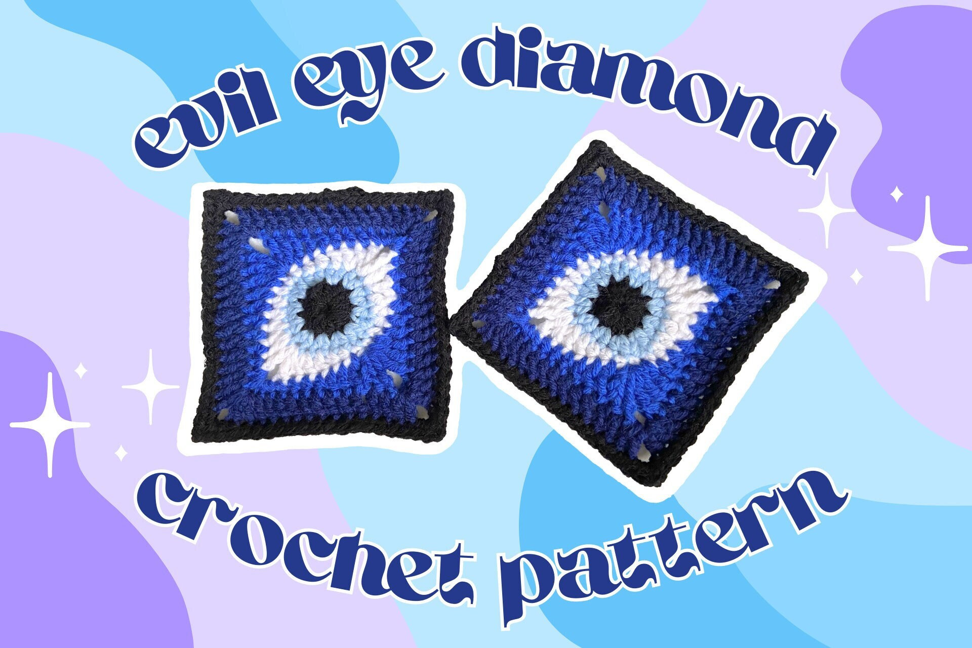 40 Eye Crochet Patterns: Mesmerizing Designs for Every Crochet Enthusiast 19 Crochet Evil Eye Diamond Granny Square