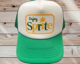 Geniet van Sprite-truckerpet | Vintagegroene klassieke mesh-snapback | Uniseks hoeden