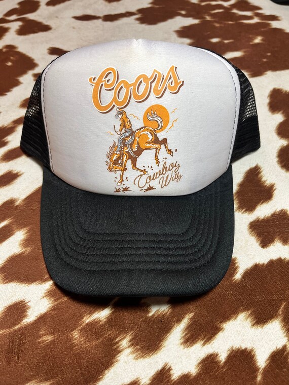 Coors Cowboy Way Snapback I Music Festival Hats | Cute Trucker Hat I Vintage Western Coors Beer | Retro Classic Mesh Snapback | Gift for Her