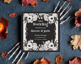 Dark Halloween Wedding Invitation Template: Gothic DIY Invite (Digital Download)