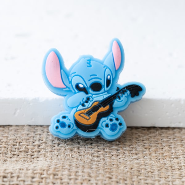 Perle focale en silicone pour guitare Stitch Play, perle focale en silicone, stylo perlé, perle focale en silicone pour stylo