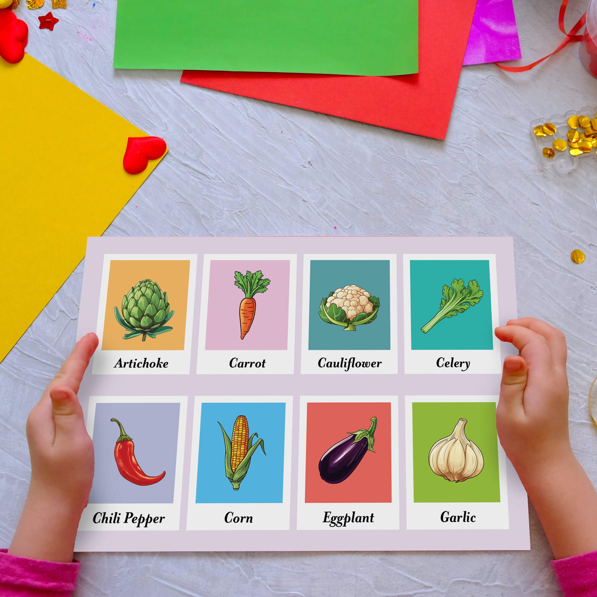 16 Vegetables Flashcards - Etsy
