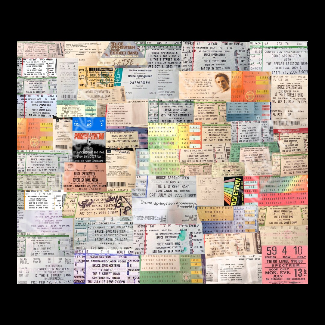 Bruce Springsteen Ticket Stub Blanket Etsy
