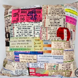 Springsteen Ticket Stub Pillow