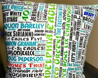 PHILADELPHIA EAGLES History Word Art Pillow