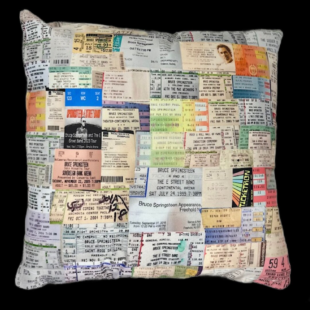 Springsteen Ticket Stub Pillow Etsy