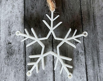 3D Printed Snowflake Ornaments –  Set of 4 – Winter Holiday Tree Decor