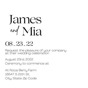 Simplistic Wedding Invitation Template