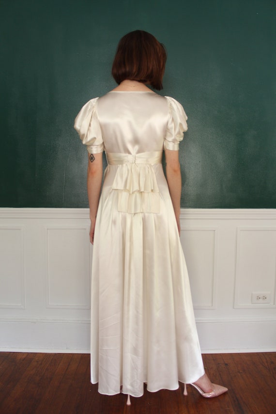 1930s Puff Sleeve Wedding Dress - image 1