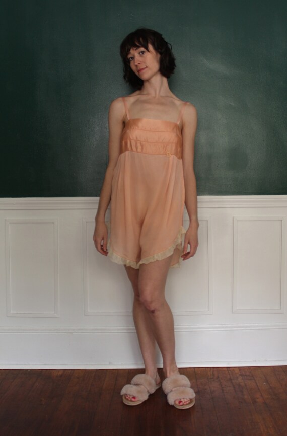 1920s Peach Silk Teddy - image 2