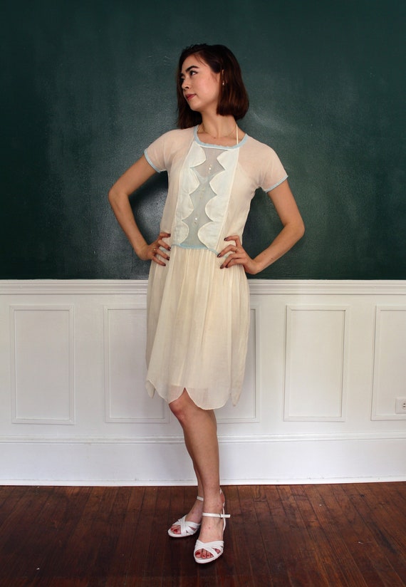 1920s Scalloped Day Dress