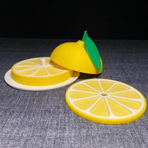 Lemon Slice Coaster Set || Set of Four