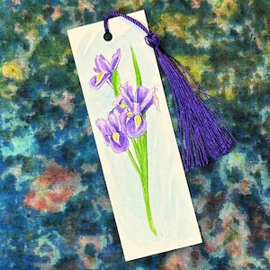 Handgemaltes Iris Lesezeichen
