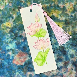 Hand-Painted Water Lily Bookmark
