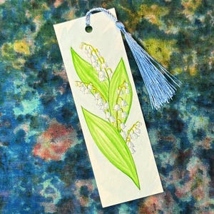 Hand-Painted Lily of the Valley Bookmark