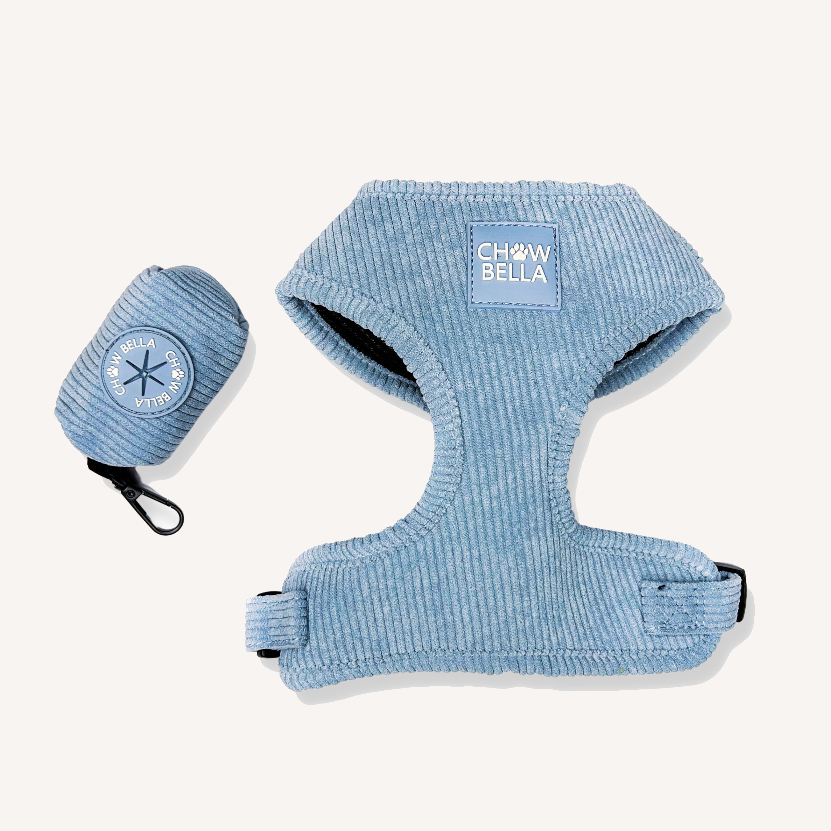 Sky Blue Dog Matching Corduroy Set Harness Adjustable | Sky Blue ...