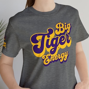 Tigers Shirt Purple and Gold Louisiana T-Shirt Retro Tigers Shirt Baton Rouge Proud Tiger Fan Gift for Tigers Fan Tiger Football