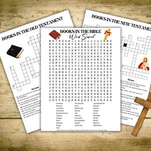Old and New Testament Christian Crossword Puzzles Religious Word Search Bible Study Church Event Christian Games Bible Puzzles Sunday School