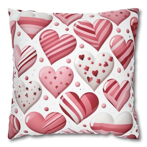 Valentine&#39;s Hearts Pillow Cover whimsical Valentines Throw Pillow Kids Valentine&#39;s Pillow Valentines Gift for Her Valentines Decor Girls