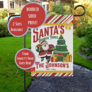 Personalized Christmas Garden Flag Personalized House Banner Christmas Decor, Christmas 2023, Santa Clause Garden Flag Christmas Flag Santa