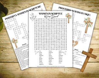Proverbs 31 Bible Women Christian Crossword Puzzles Religious Word Search Bible Study Church Event Christian Games Bible Games Sunday School