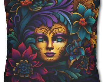 Elegant Mardi Gras Pillow Cover Masquerade Mardi Gras Home Decor Mardi Gras Throw Pillow Mardi Gras Party Mardi Gras Gift for Mom