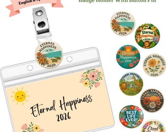2026 Eternal Happiness Convention Badge Holder – JW Lanyard Button Pin