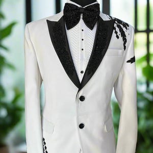 Men's Ivory Royal Designer Tuxedo Suit| Men's  Customise Designer Stylish Tuxedo Suit| Groom Special Tuxedo Suit | Men's Hand Work Tuxedo