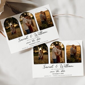 Minimalist Photo Collage Save The Date Template (Digital Download)
