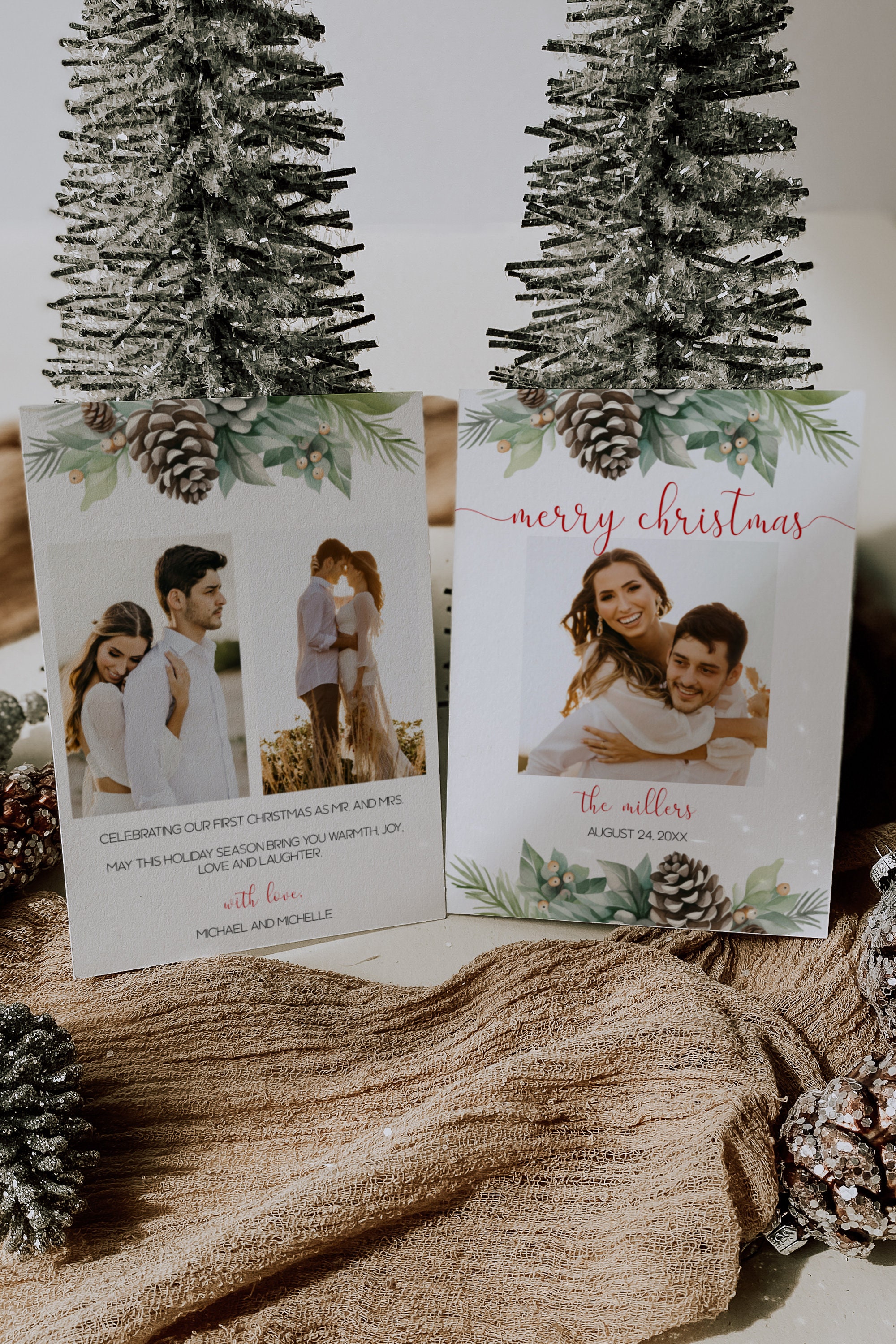 newlywed christmas card template, our first christmas